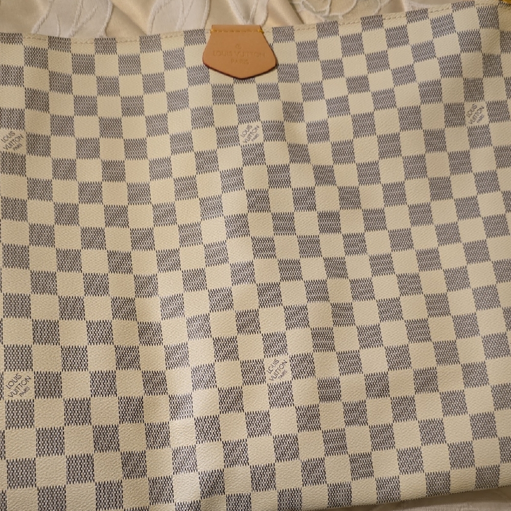 Designer Checkered Canvas Tote Bag - Cream & Gray
